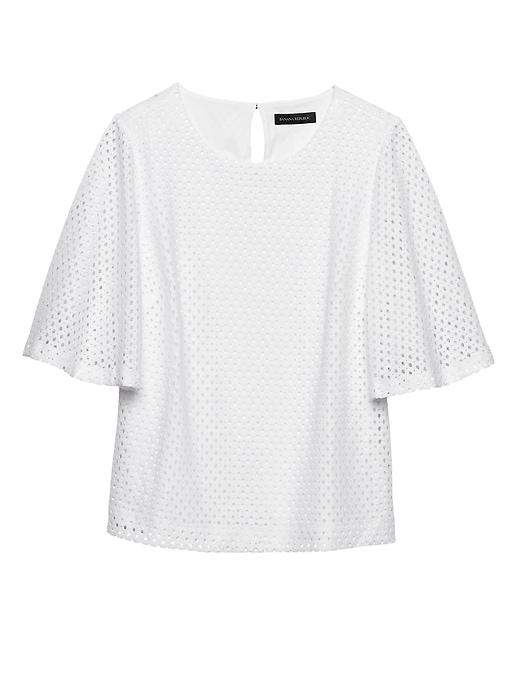 Banana Republic Womens Geo Lace Top White Size Xs