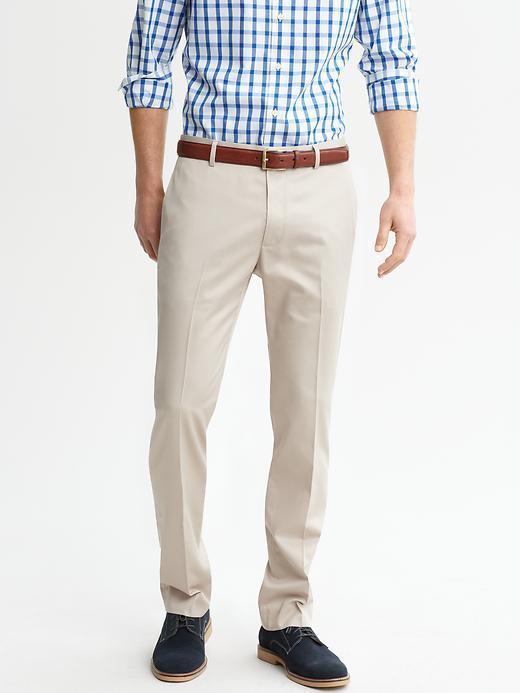 Banana Republic Mens Tailored Slim Non Iron Cotton Pant Size 42w 32l - Washed Stone