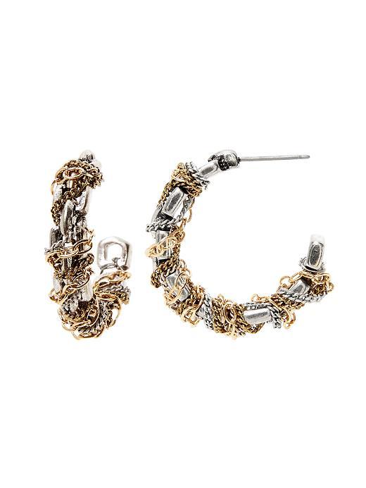 Banana Republic St. Germain Chain Wrap Hoop Earring Size One Size - Mixed Metal