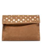Banana Republic Studded Italian Suede Foldover Pouch Size One Size - Biscotti