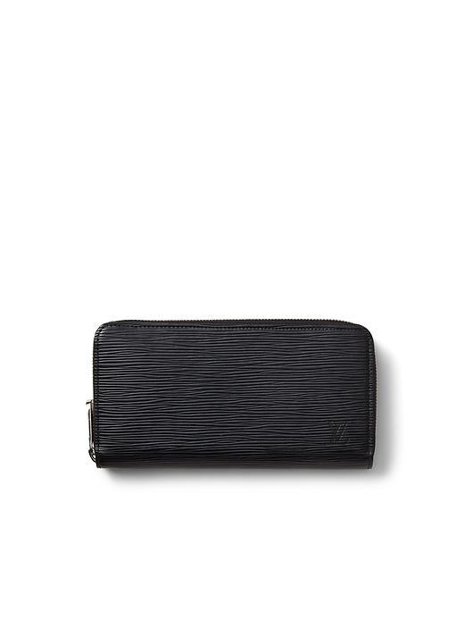 Banana Republic Mens Luxe Vintage Louis Vuitton Black Epi Zippy Wallet - Black