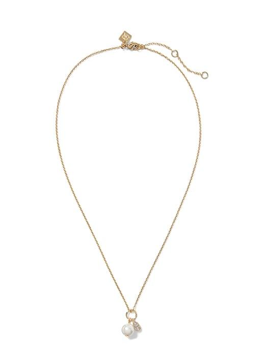 Banana Republic Womens Pearl Delicate Pendant Necklace Gold Size One Size