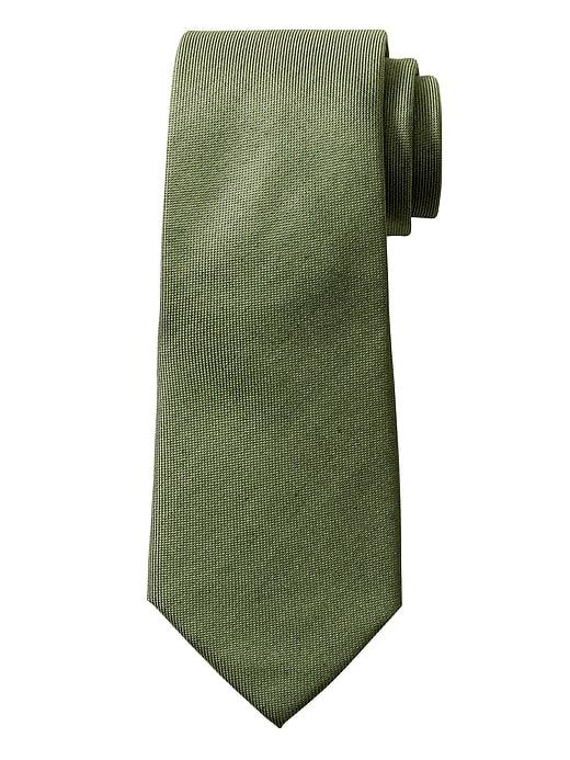 Banana Republic Mens Cotton-silk Solid Nanotex Tie Matcha Green Size One Size