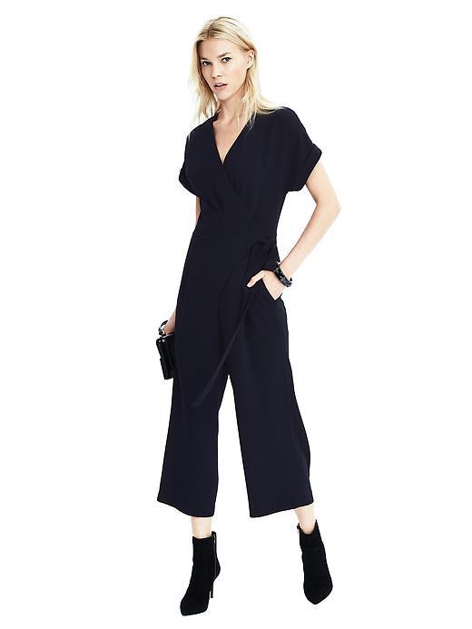 Banana Republic Womens Short Sleeve Tie Waist Jumper - Preppy Navy