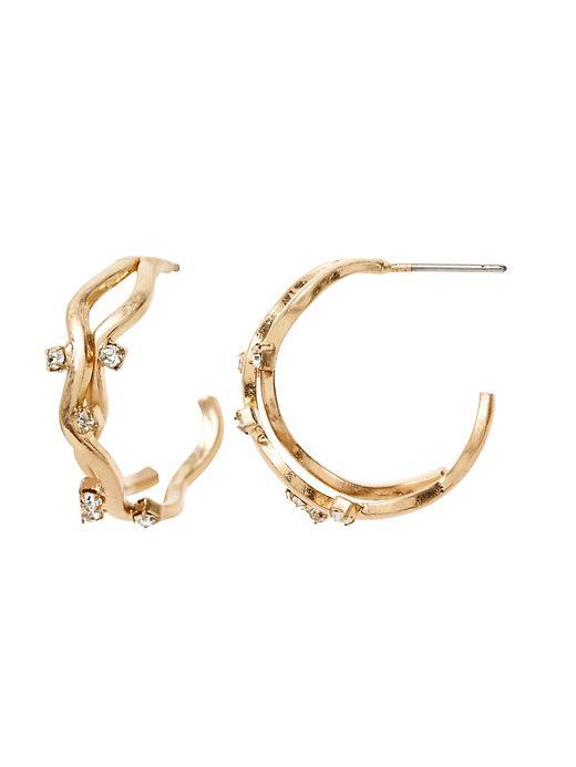 Banana Republic Gold Leaf Hoop Earring Size One Size - Gold