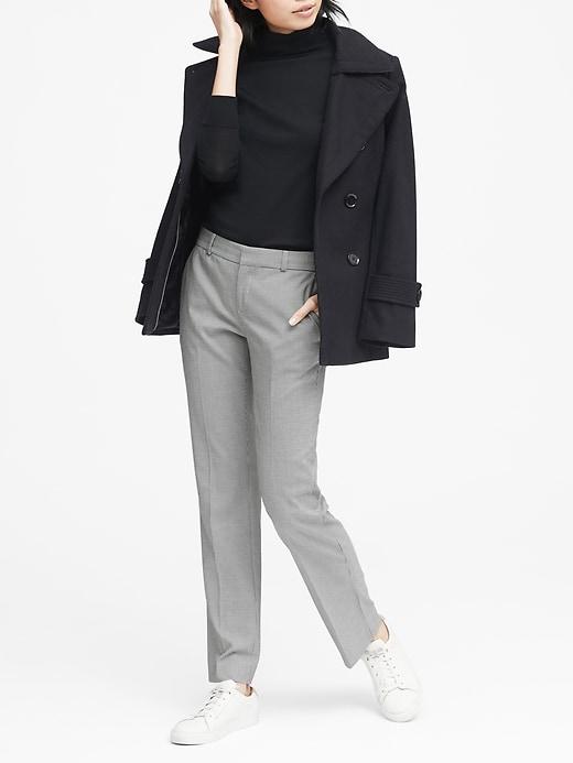 Banana Republic Womens Logan Trouser-fit Machine-washable Houndstooth Pant Black & White Size 2