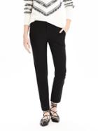 Banana Republic Womens Petite Avery Straight-fit Lightweight Wool Pant Black Size 6
