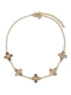 Banana Republic Womens Metal Flower Necklace Gold Size One Size