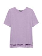Banana Republic Womens Petite Luxespun Boyfriend Tee With Side Slits Summer Lilac Size Xxs