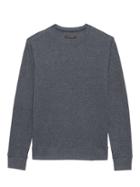 Banana Republic Mens Brushed Waffle-knit Crew-neck T-shirt Dark Blue Heather Size L