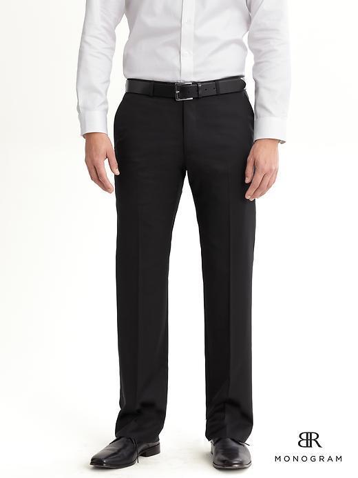 Banana Republic Monogram Black Wool Suit Pant - Black