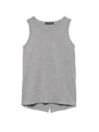 Banana Republic Womens Cotton-modal Blend Split-back Tank Heather Gray Size L
