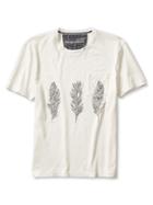 Banana Republic Mens Heritage Feather Graphic Tee Size L Tall - White