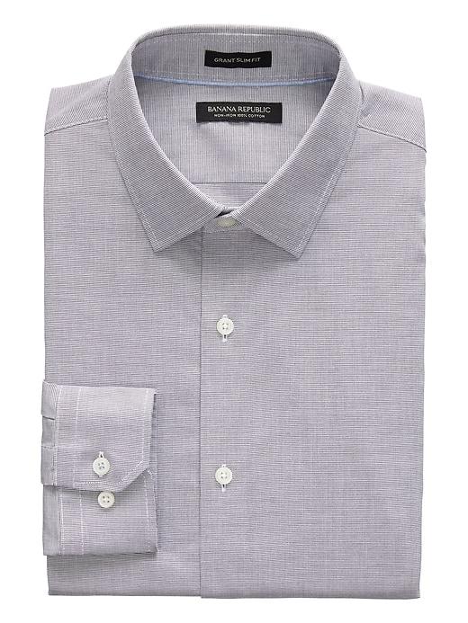 Banana Republic Mens Grant Slim-fit Non-iron Dress Shirt Midnight Size Xxl