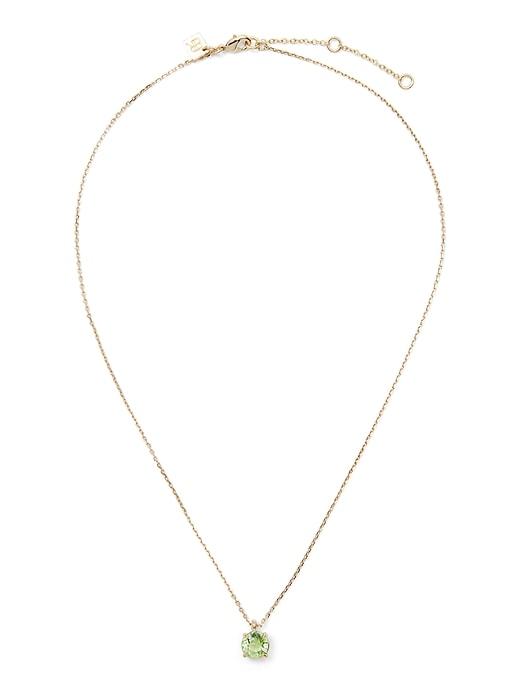 Banana Republic Womens Birthstone Round Pendant Necklace August - Peridot Green - Peridot Green Size One Size