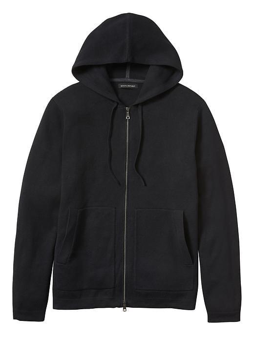 Banana Republic Mens Full Zip Hoodie With Coolmax Technology - Black