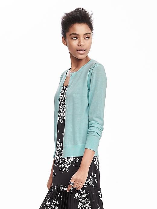 Banana Republic Womens Open Front Merino Wool Cardigan Size L - Light Blue