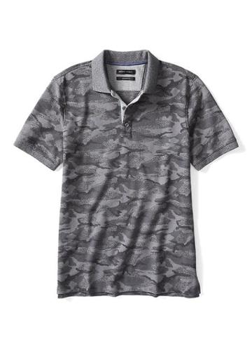 Banana Republic Mens Pique Camo Polo - Black