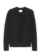 Banana Republic Mens Heritage Supima Cotton Cable-knit Crew-neck Sweater Black Size Xs