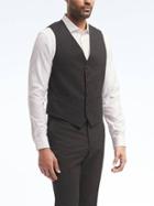 Banana Republic Mens Solid Wool Suit Vest - Black