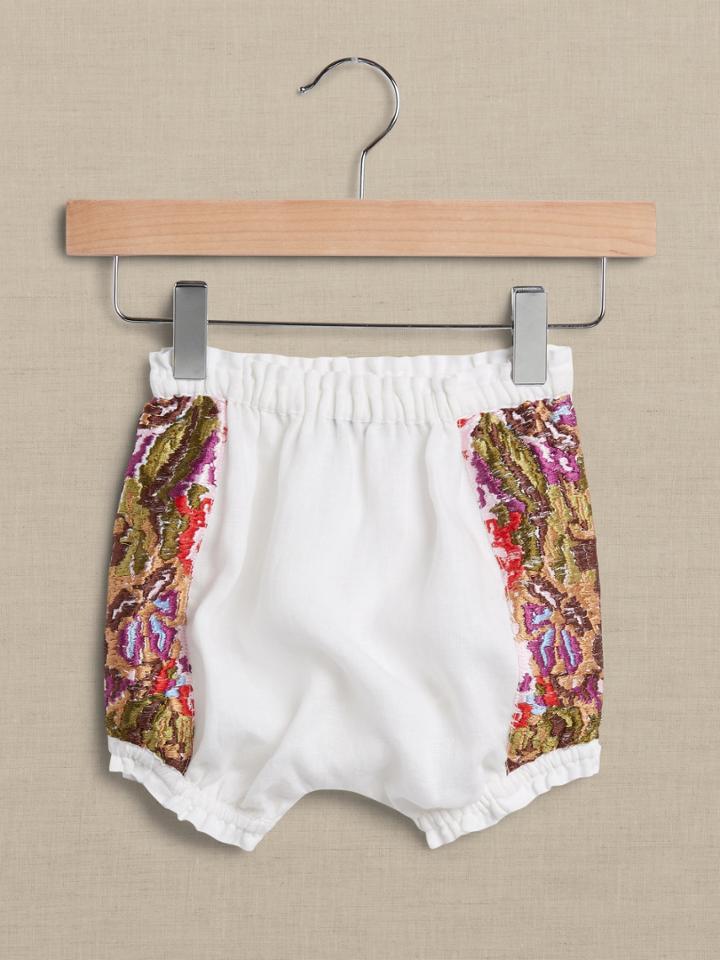 Baby Embroidered Linen Shorts