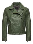Banana Republic Womens Modern Leather Moto Jacket Evergreen Forest Size L