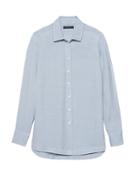 Banana Republic Womens Parker Tunic-fit Solid Shirt Light Blue Size L