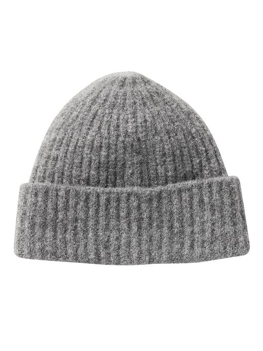 Banana Republic Womens Aire Ribbed-knit Beanie Medium Heather Gray Size One Size