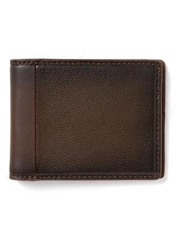 Banana Republic Mens Fold Leather Wallet Brown Size One Size