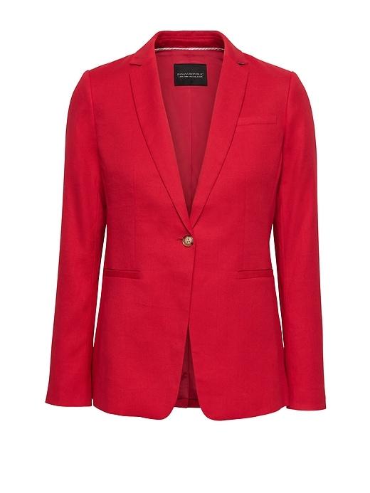 Banana Republic Petite Long And Lean-fit Linen-cotton Blazer