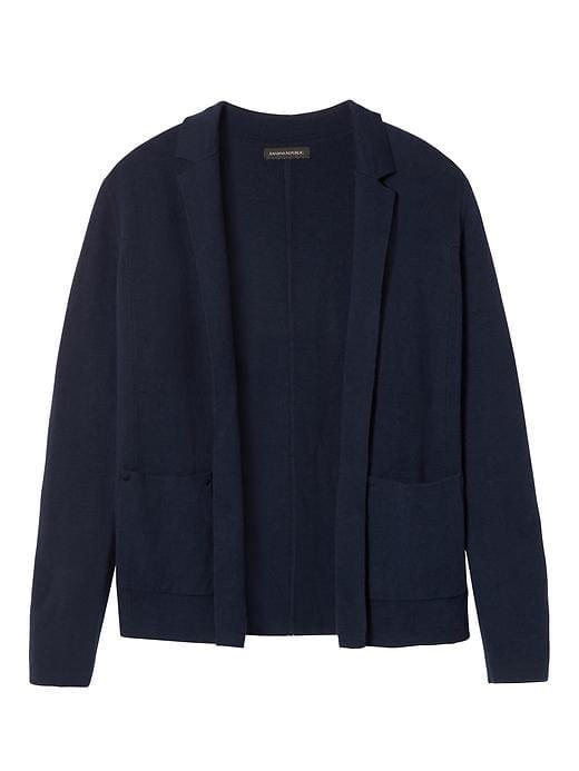 Banana Republic Womens Wool Blend Sweater Blazer - Navy