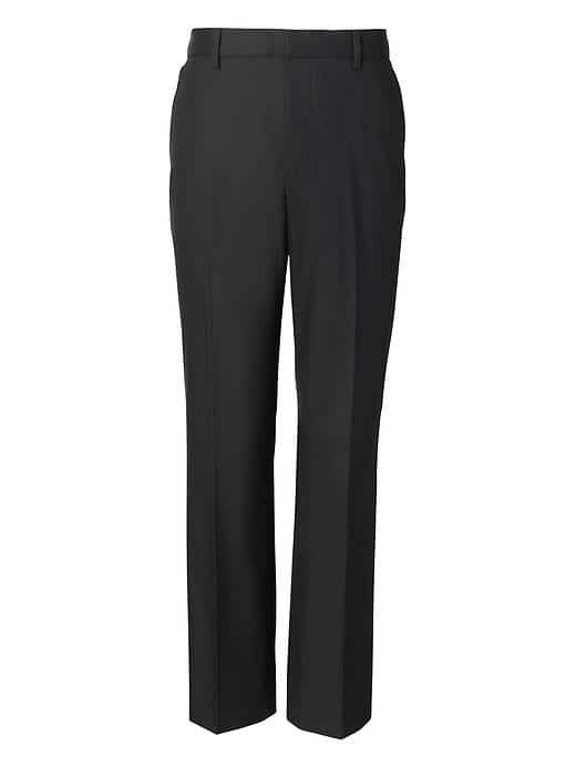 Banana Republic Mens Standard Solid Non Iron Stretch Pant - Black