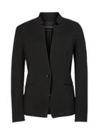 Banana Republic Womens Long And Lean-fit Inverted Collar Ponte Blazer Black Size 10