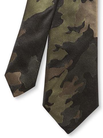 Banana Republic Camo Silk Skinny Tie - Evergreen