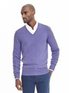 Banana Republic Mens Todd &amp; Duncan Textured Cashmere Vee Pullover Size Xl - Classic Lavender