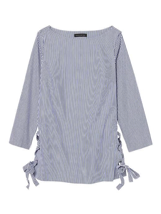 Banana Republic Womens Stripe Lace-up Tunic With Grommet Details Blue Stripe Size S
