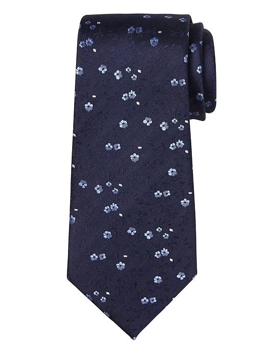 Banana Republic Mens Micro Floral Nanotex Tie Navy Size One Size