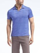 Banana Republic Slim Pique Stripe Polo - Magic Blue