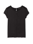 Banana Republic Womens Stretch-modal Embroidered T-shirt Black Size M