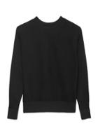 Banana Republic Womens Stretch-cotton Ribbed Dolman-sleeve Sweater Black Size M
