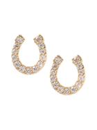 Banana Republic Womens Pave Horse Shoe Stud Earring Gold Size One Size