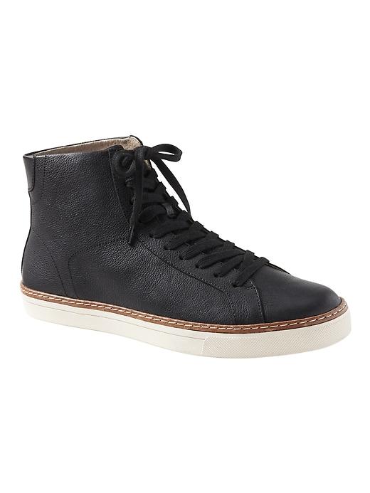 Banana Republic Mens Tayne Suede High-top Sneaker Black Size 10