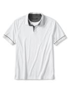 Banana Republic Mens Luxe Touch Piped Polo Size L - White