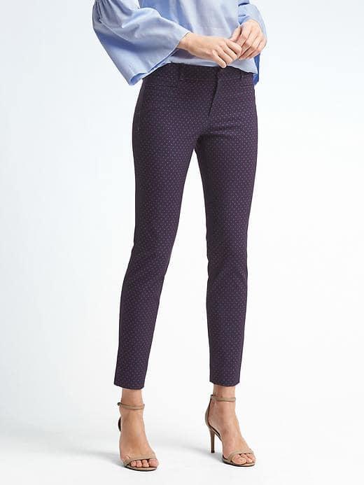 Banana Republic Sloan Fit Dot Pant - Navy Dot