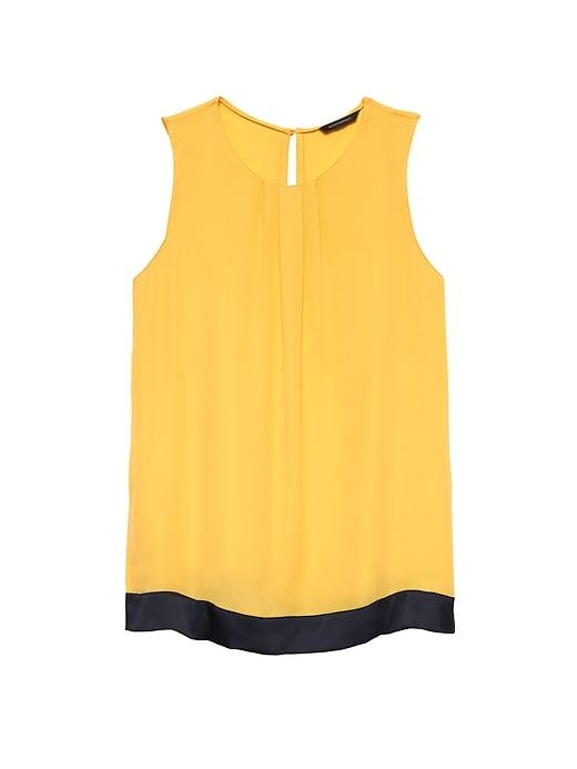 Banana Republic Womens Color-blocked Top Gold Size L