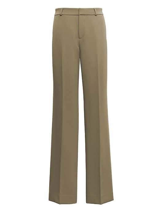 Banana Republic Womens Blake Wide Leg-fit Machine-washable Bi-stretch Pant Tigers Eye Green Size 2