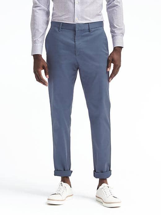 Banana Republic Mens Aiden Slim Rapid Movement Chino - Blue Shadow