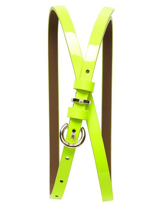 Banana Republic Patent Skinny Belt - Deep Neon Yellow