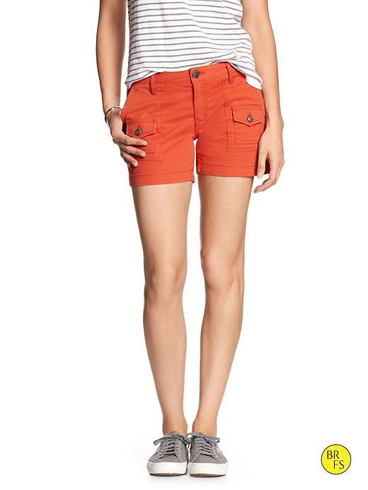 Banana Republic Womens Factory Chino Cargo Short Size 0 Petite - Blooming Red