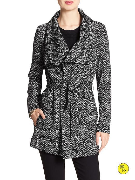 Banana Republic Factory Belted Jacket Size 0 - Black And White